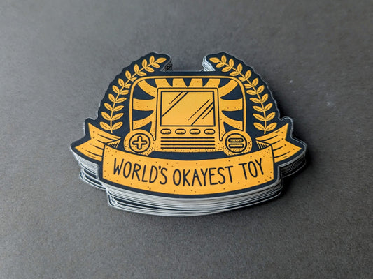 World's Okayest Toy Retro Gaming Vinyl Sticker