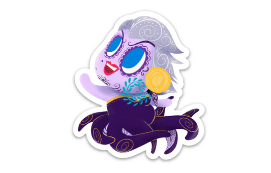 Ursula - The Little Mermaid | Sugar Skull Day of the Dead 3"x3" Sticker