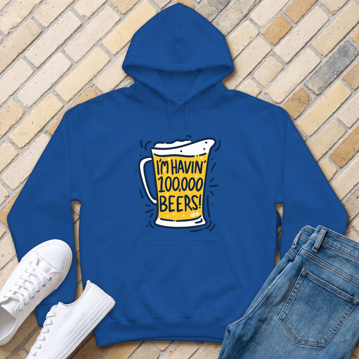 100,000 Beers Hoodie - Royal - front
