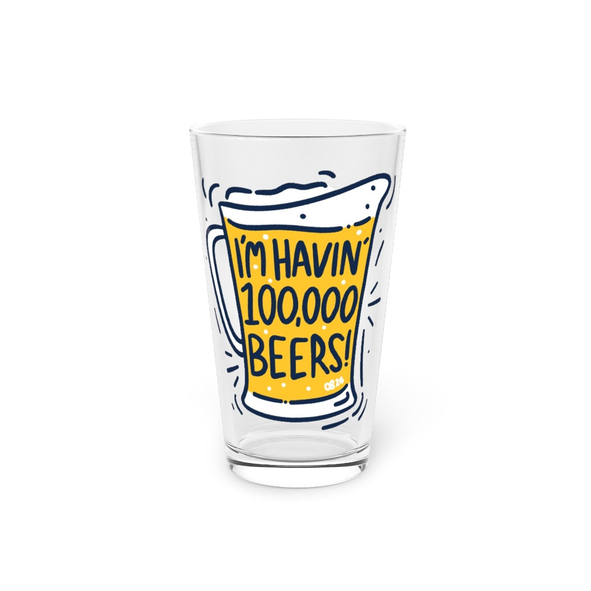 100,000 Beers Pint Glass - 2