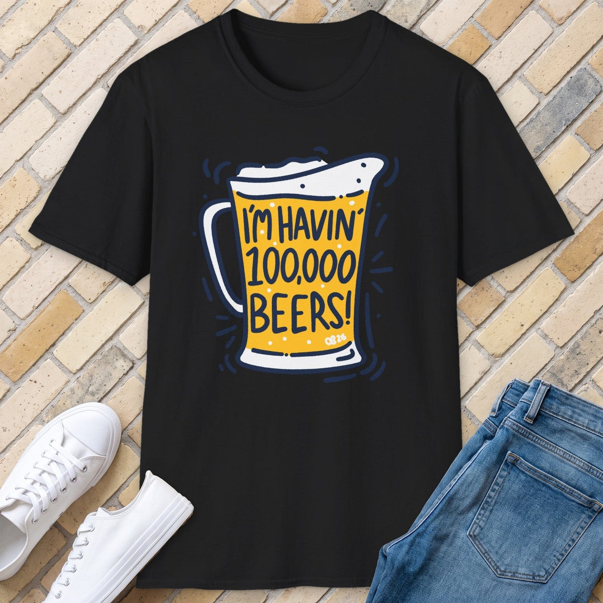 100 000 Beers tee - Black - front
