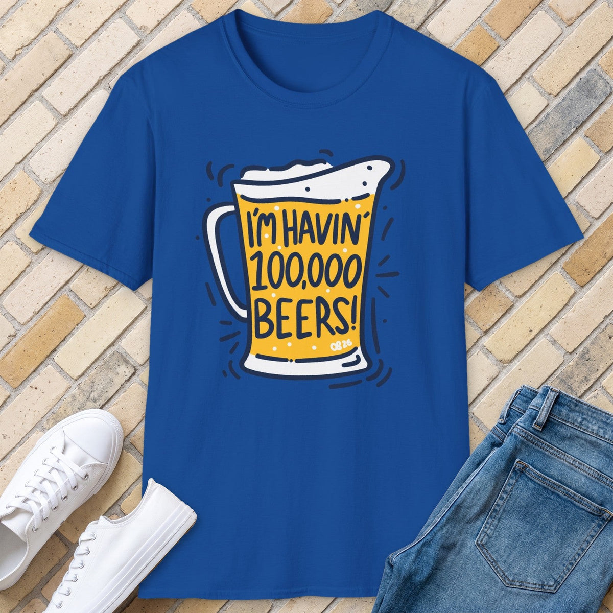 100 000 Beers tee - Royal - front