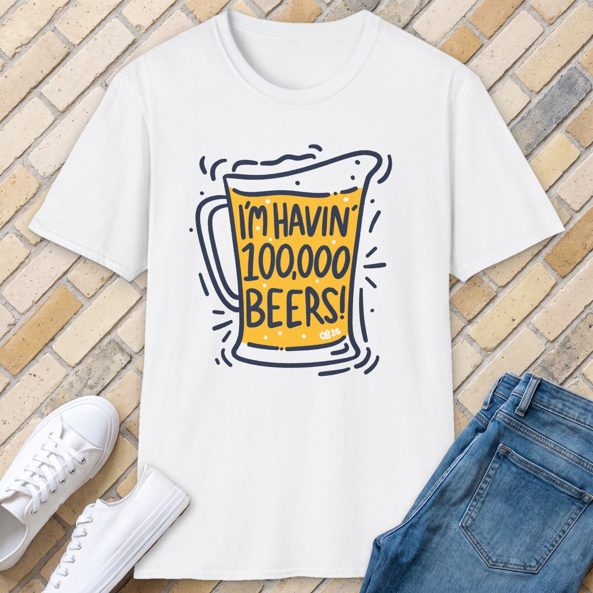 100 000 Beers tee - White - front