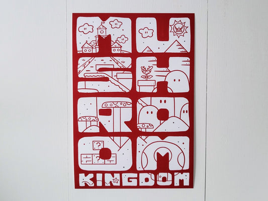 Mushroom Kingdom Places Series Poster Print for Nintendo Fans