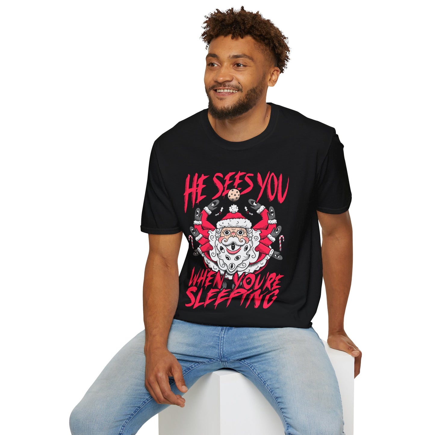 He Sees You - Weird Christmas Party Santa Claus T-Shirt