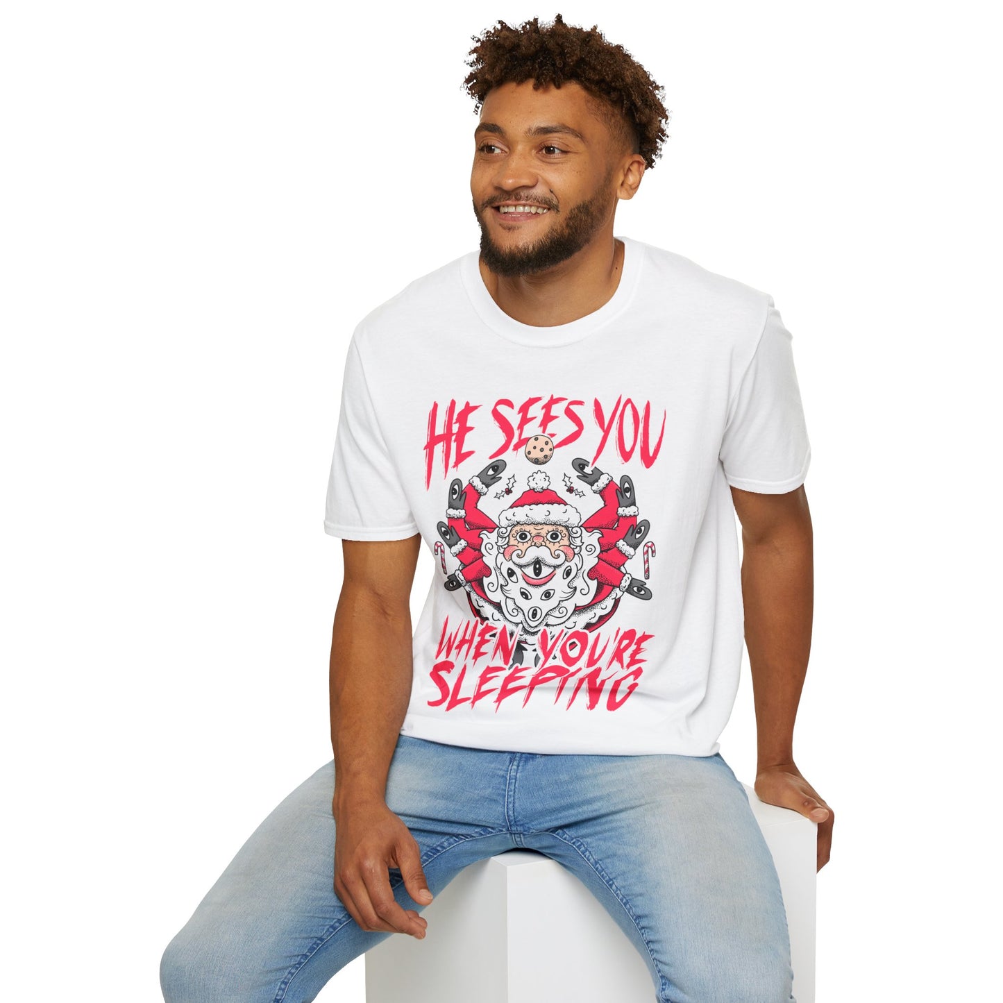 He Sees You - Weird Christmas Party Santa Claus T-Shirt