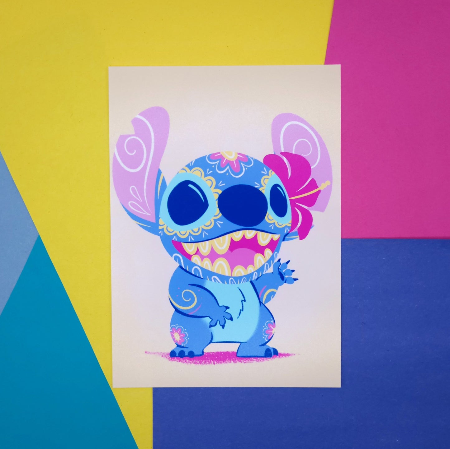 Stitch - PopMuertos Art Print