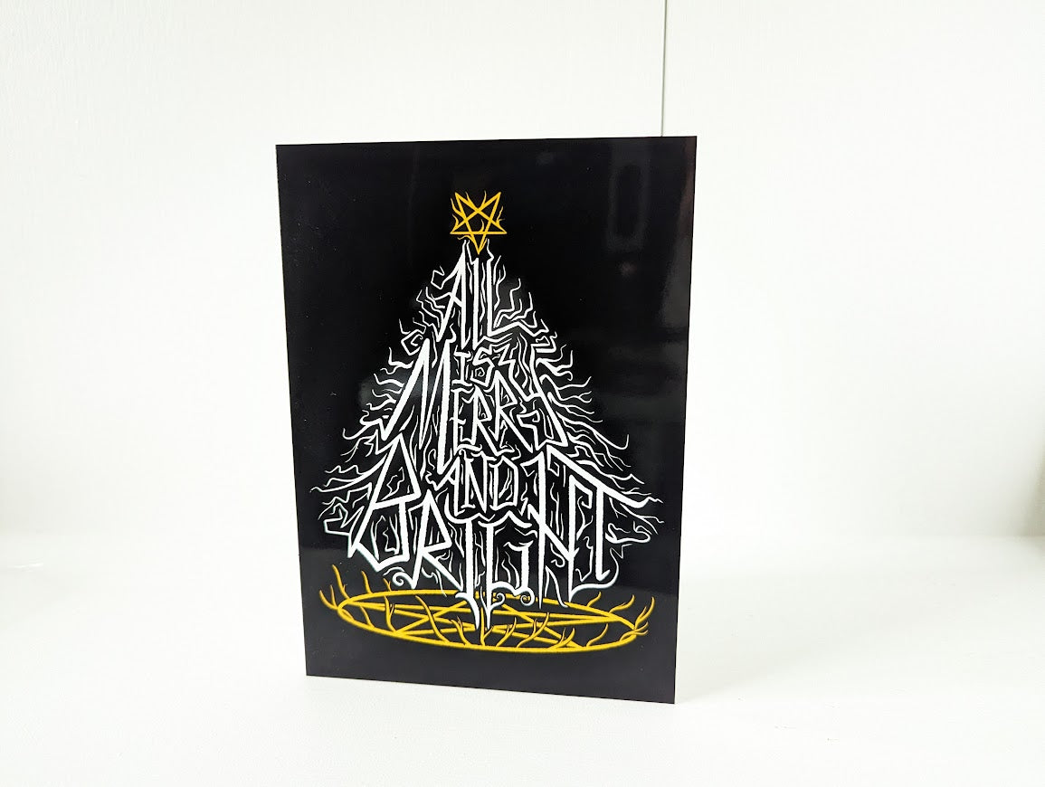 All is Merry and Bright - Funny Metalhead Christmas Card