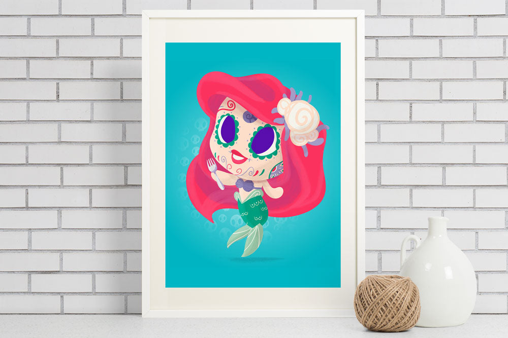 Mermaid Muerta | Sugar Skull Art Print