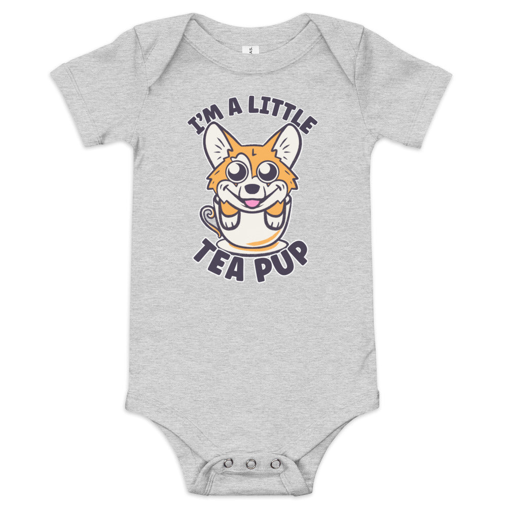 I'm a little tea pup - Corgi baby onesie bodysuit for new parents