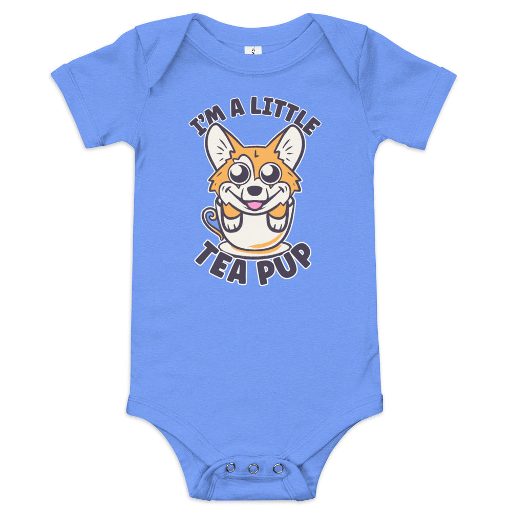 I'm a little tea pup - Corgi baby onesie bodysuit for new parents