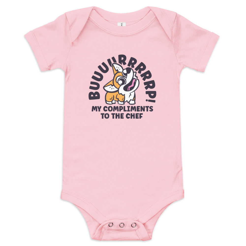 Compliments to the Chef - Cute Corgi Baby Bodysuit Onesie Gift for New Parents