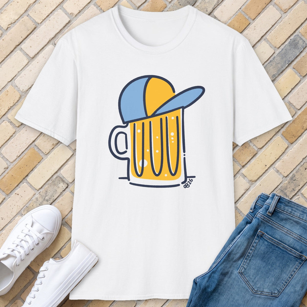 Beer Hat tee - White - front
