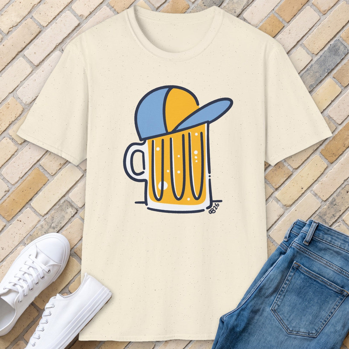 Beer Hat tee - Natural - front
