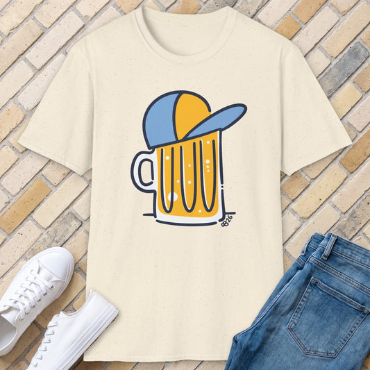 Beer Hat tee - Natural - front