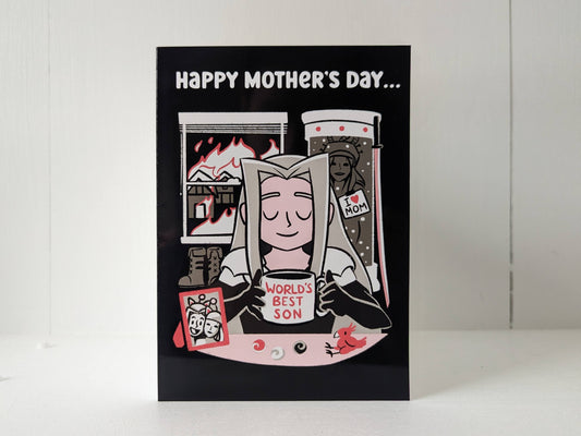 Funny Sephiroth Mother's Day Card for Final Fantasy Gamers