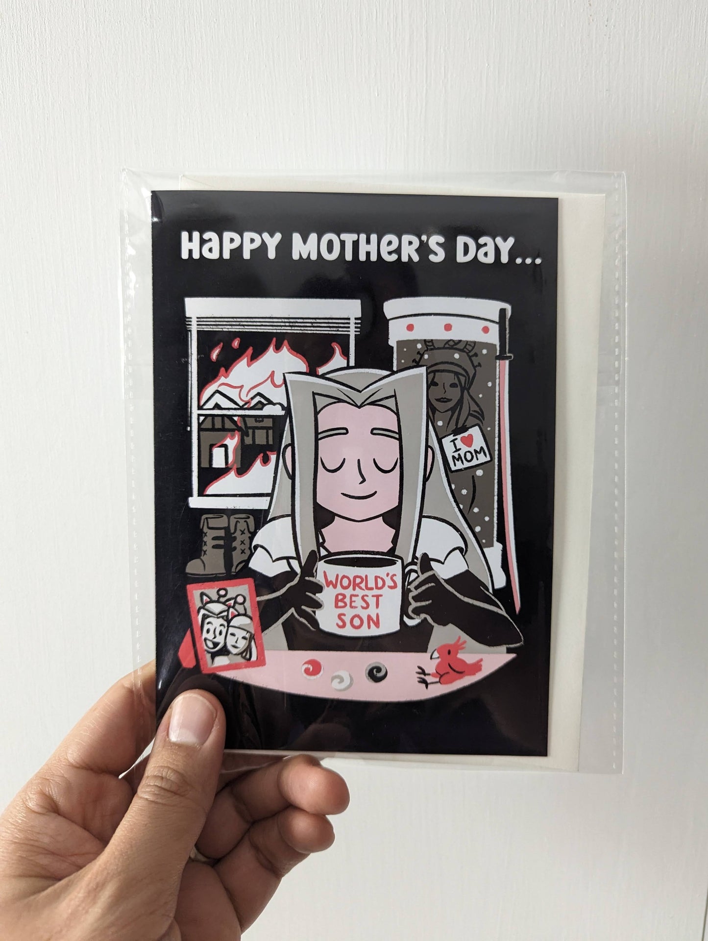 Funny Sephiroth Mother's Day Card for Final Fantasy Gamers