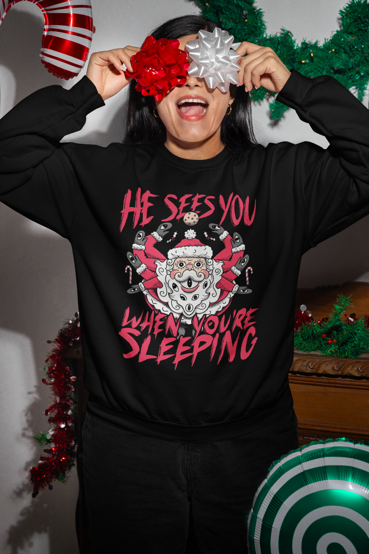 He Sees You When You're Sleeping - Funny Christmas Sweater