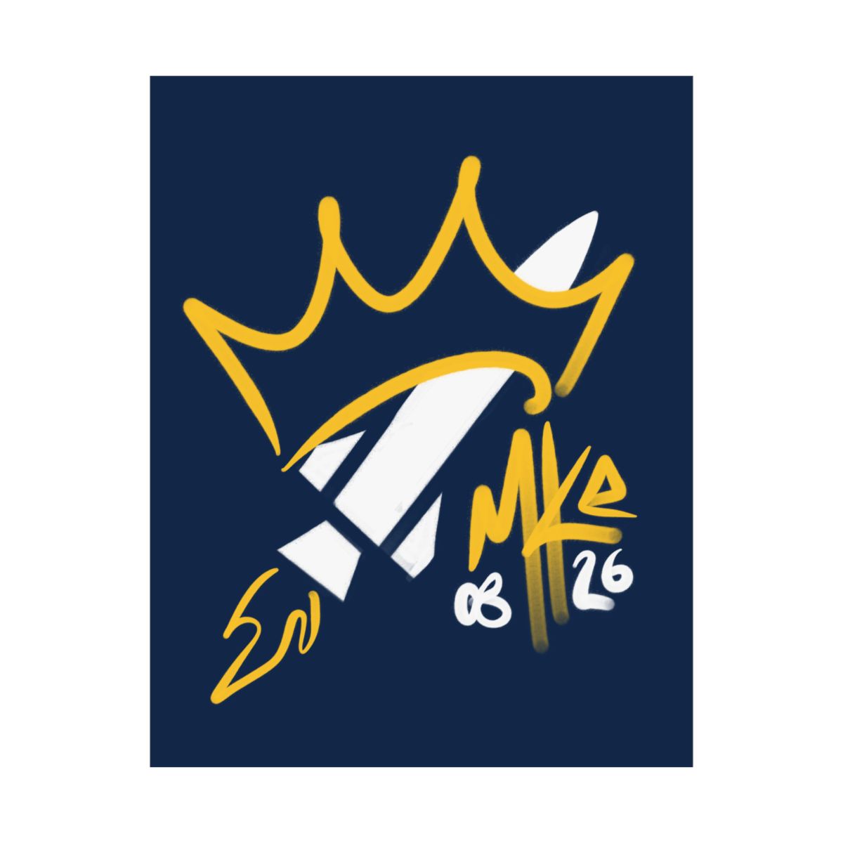 Crownzooka Home Navy Print - 4