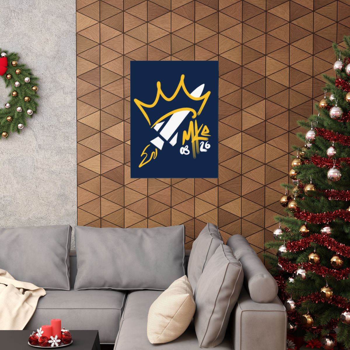 Crownzooka Home Navy Print - 12