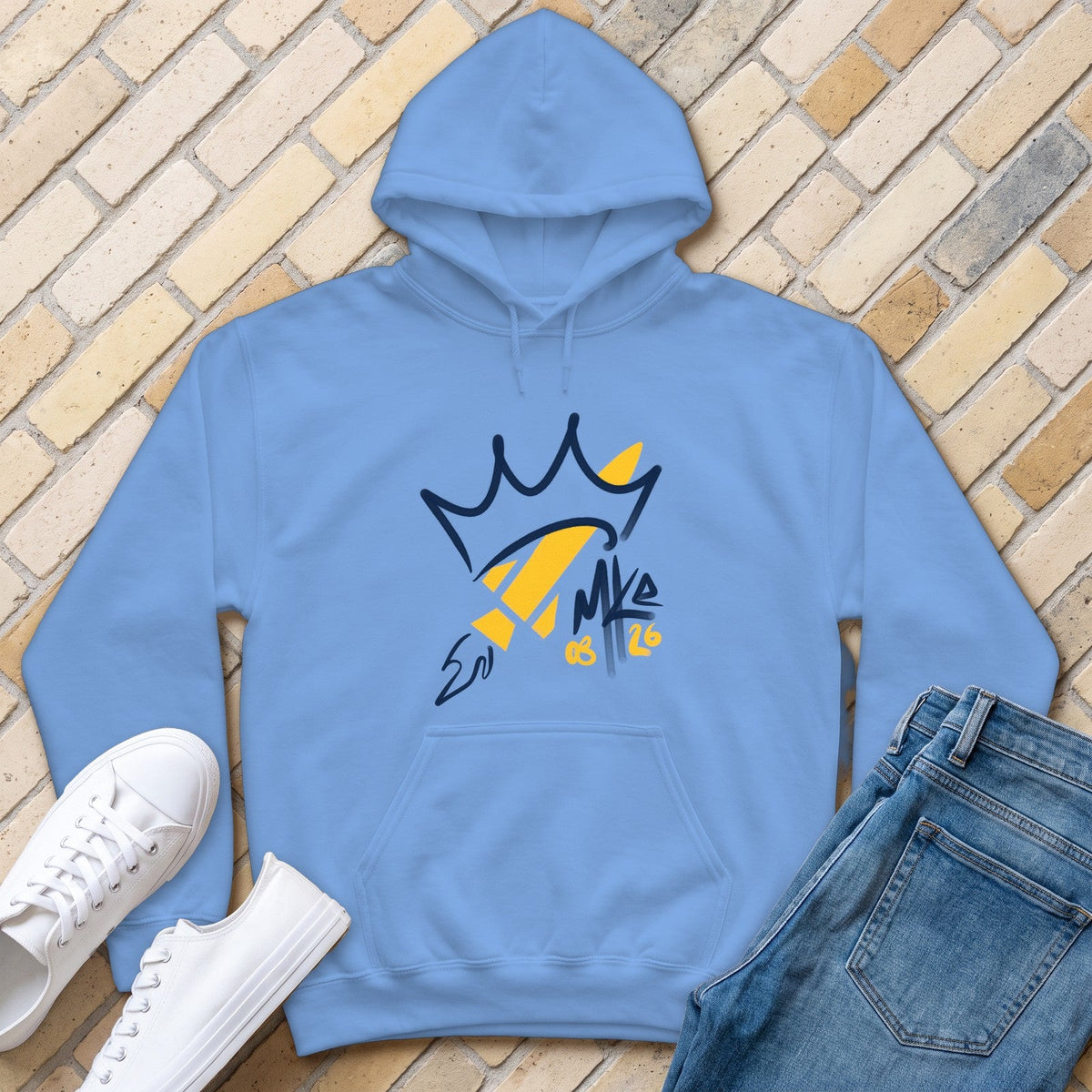 Crownzooka Hoodie - Carolina Blue - front