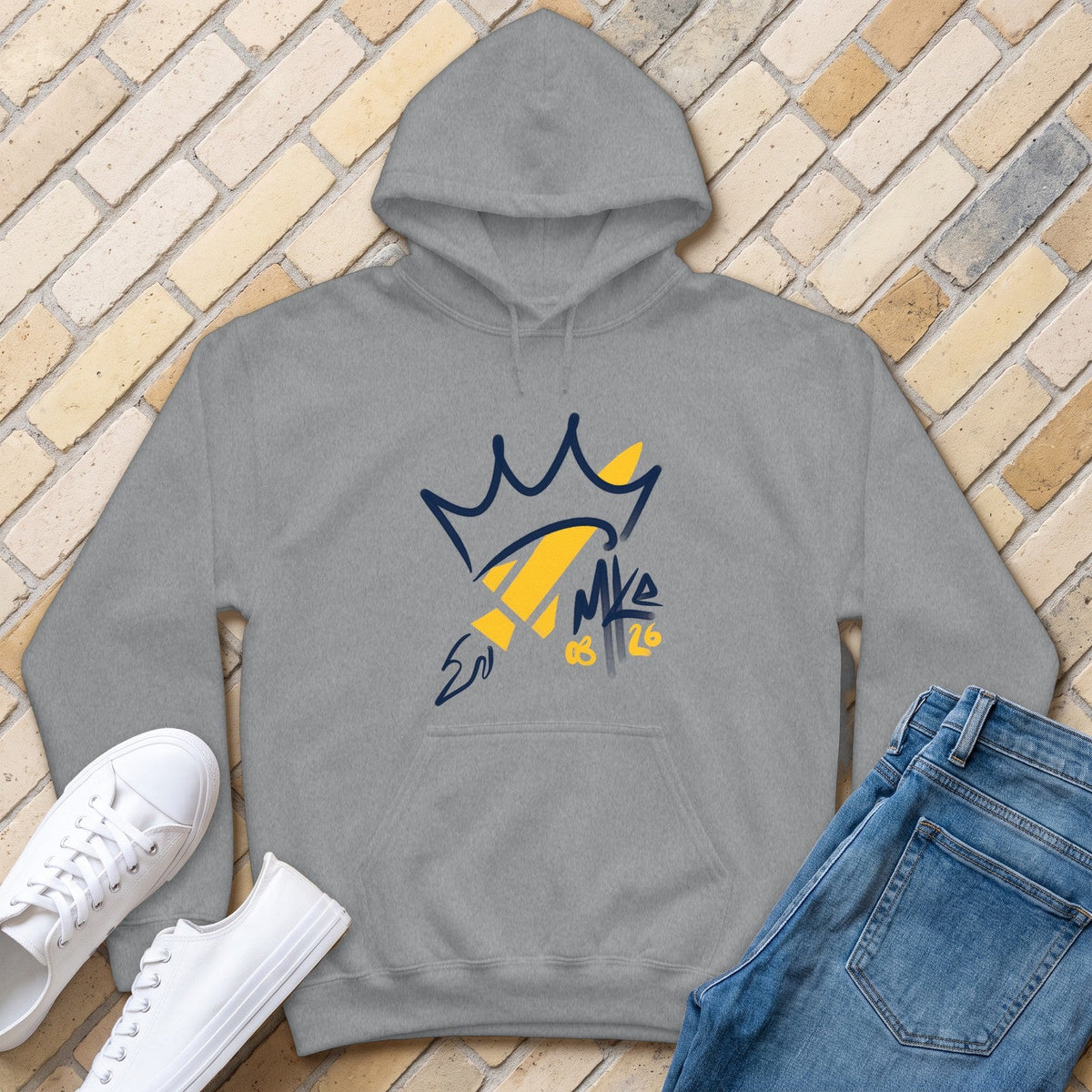 Crownzooka Hoodie - Sport Grey - front