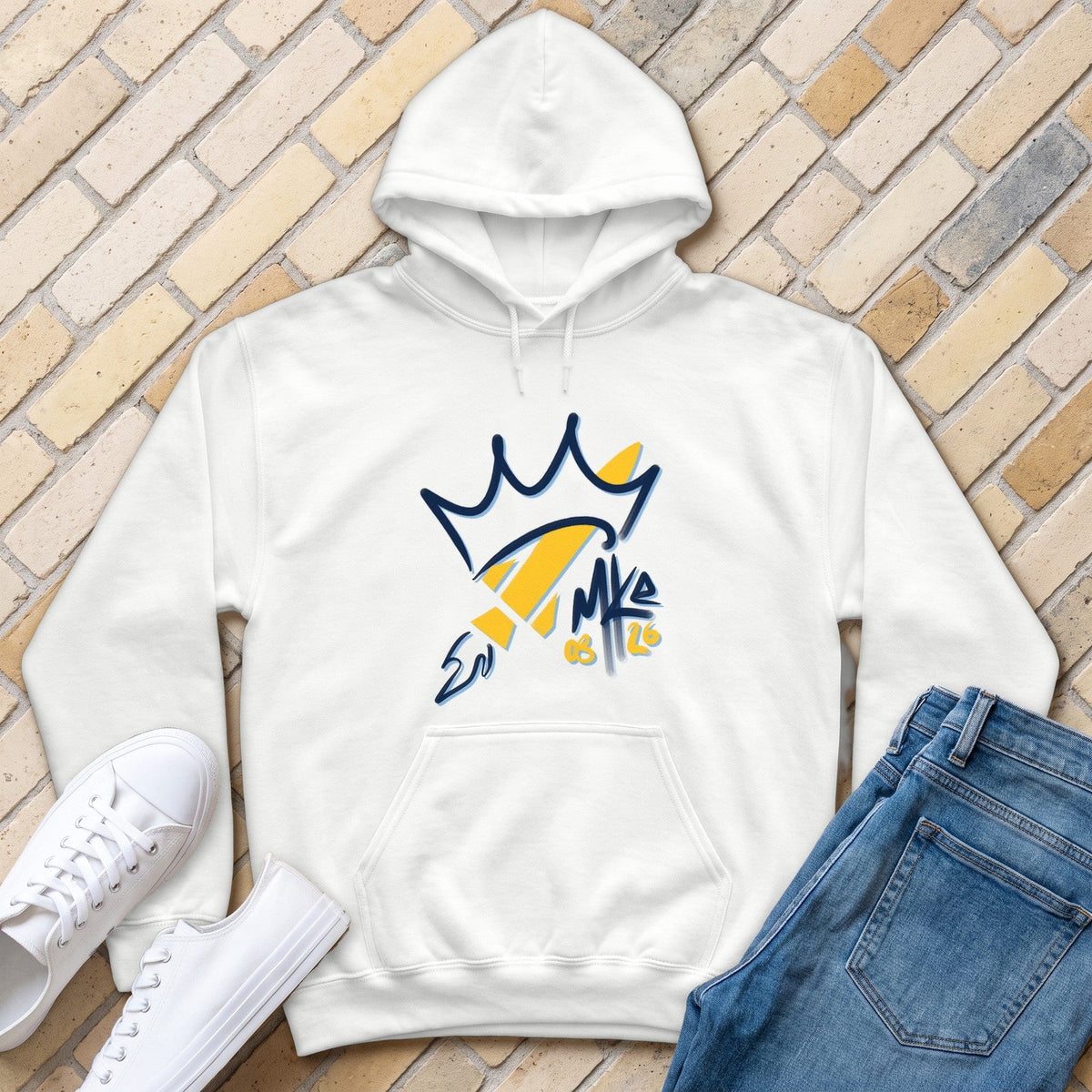 Crownzooka Hoodie - White - front