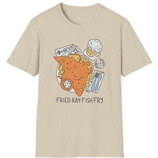Fried-Ray Fish Fry tee - Sand - front