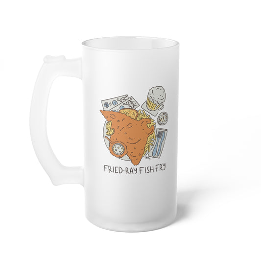 Fried-Ray Fish Fry Frosted Beer Mug - 1