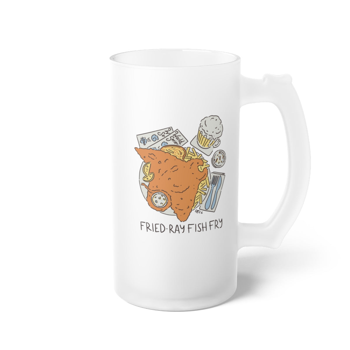 Fried-Ray Fish Fry Frosted Beer Mug - 2