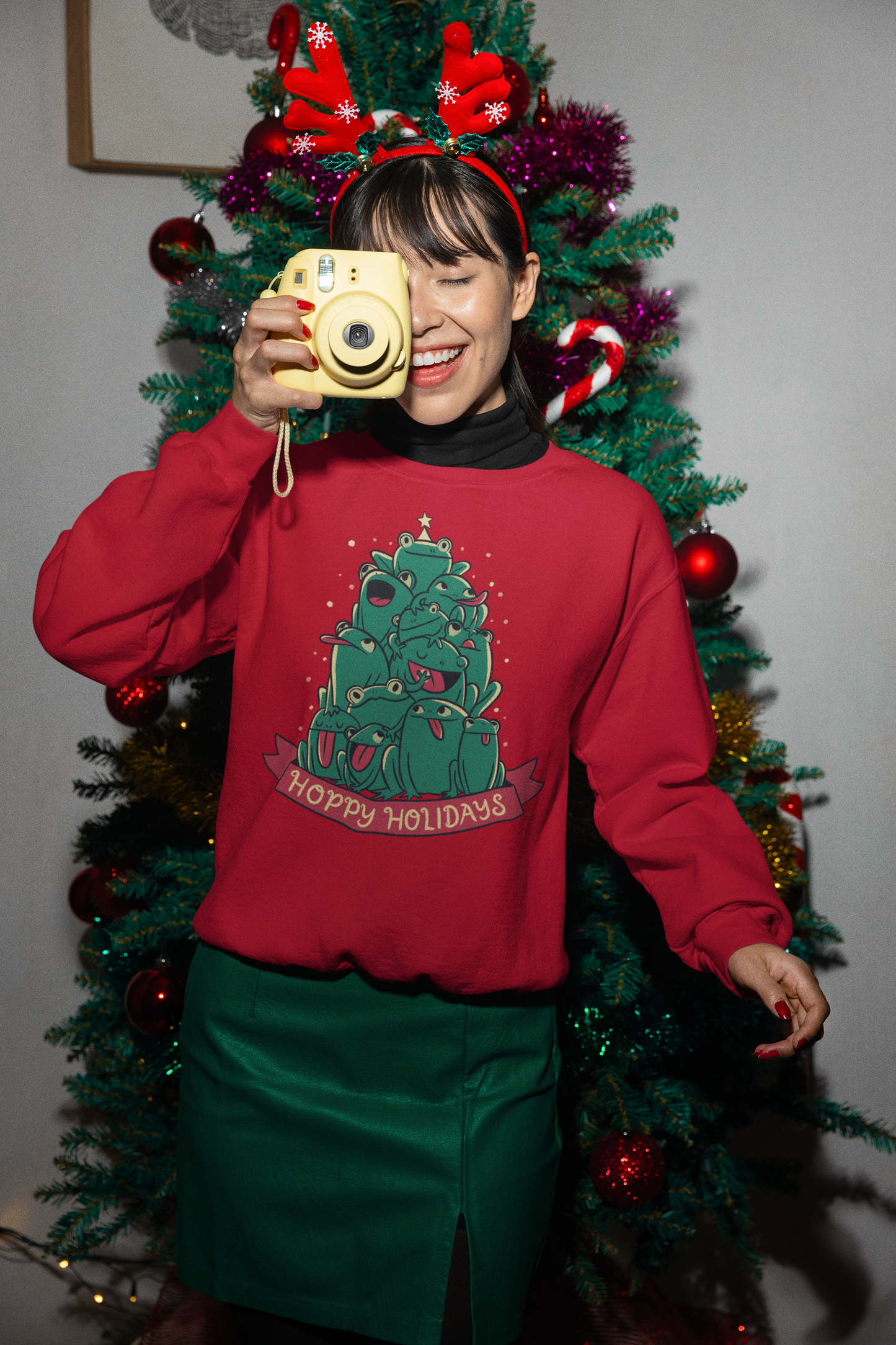 Hoppy Holidays - Funny Frog Christmas Sweater for Christmas Party XMas Day