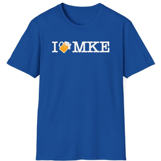 I Beer MKE tee - Royal - front