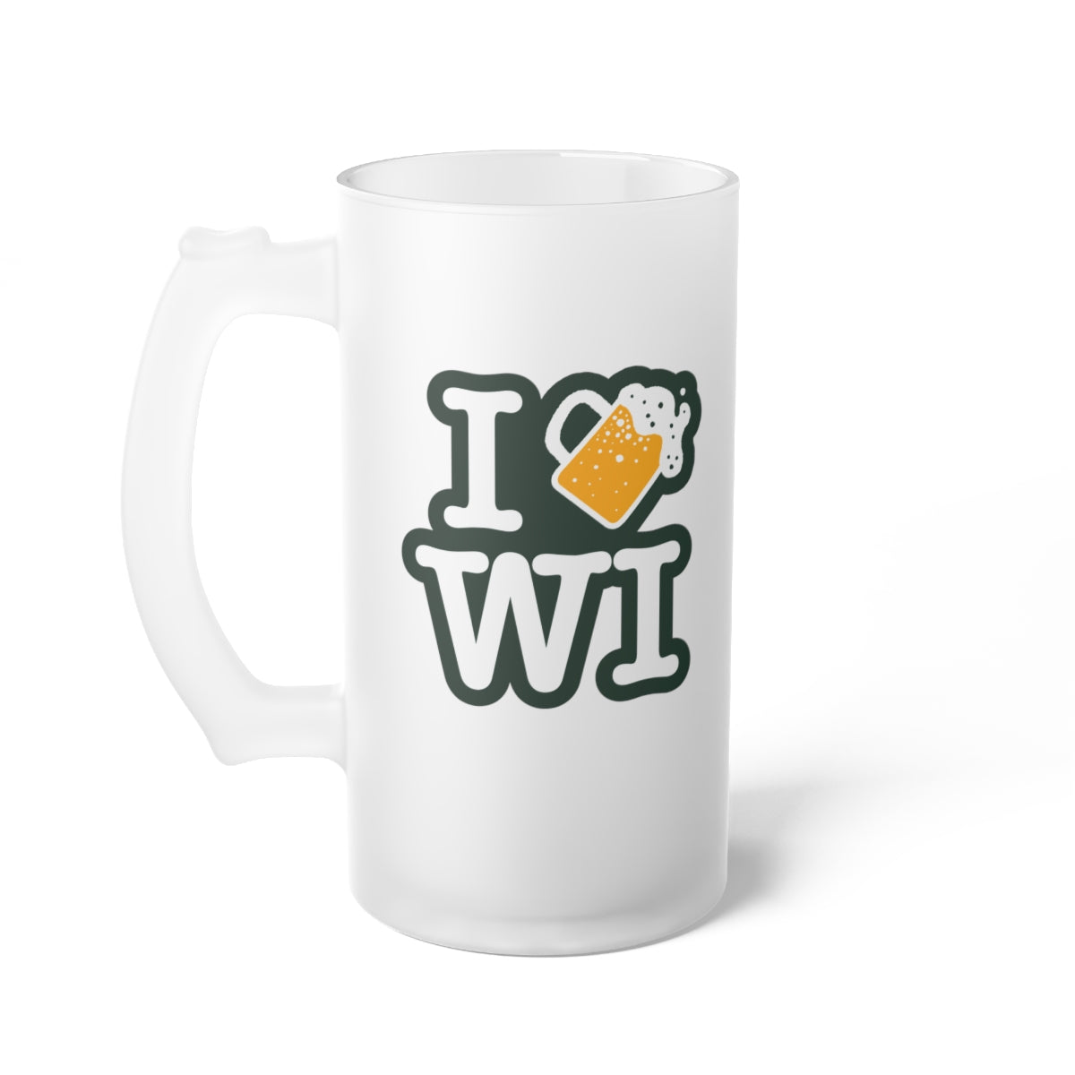 I Beer WI Frosted Beer Mug - 1