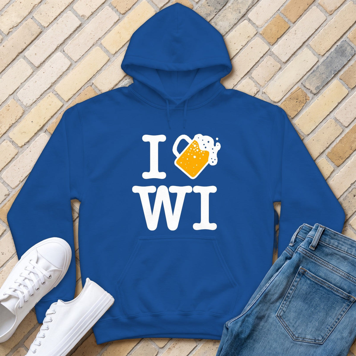 I Beer WI Hoodie - Royal - front