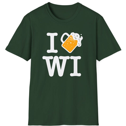 I Beer WI tee - Forest Green - front