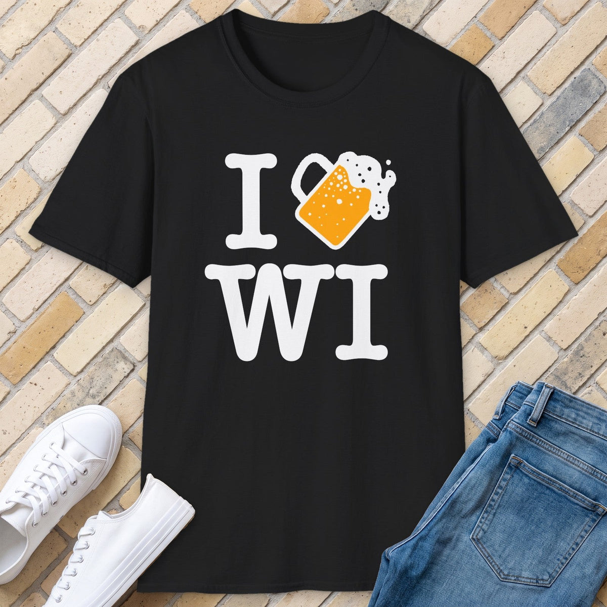 I Beer WI tee - Black - front