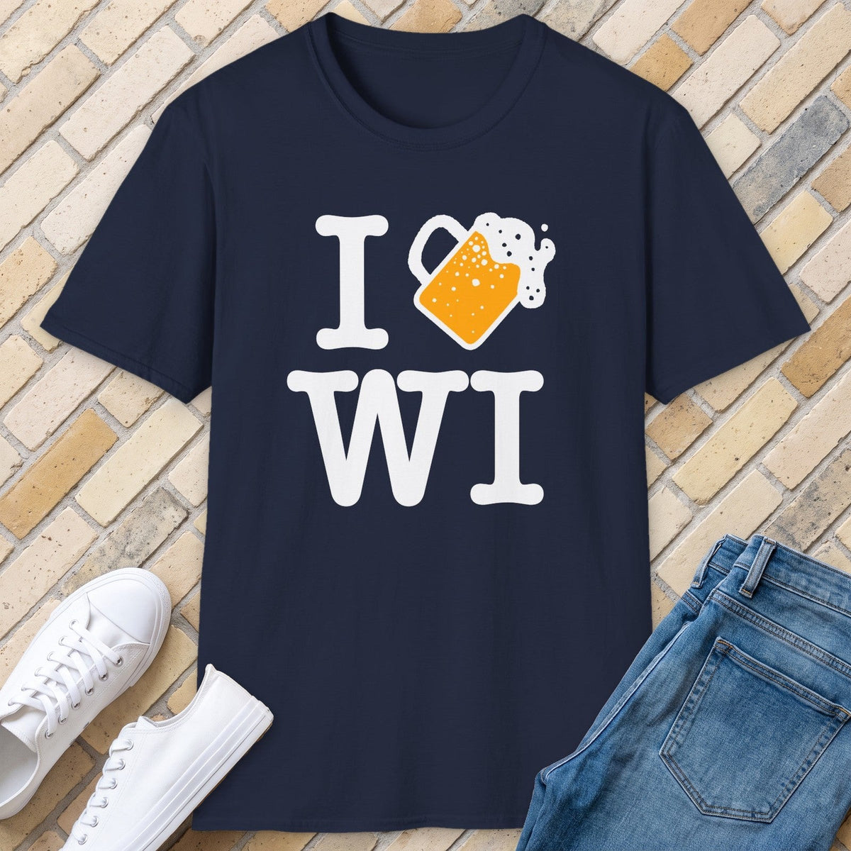 I Beer WI tee - Navy - front