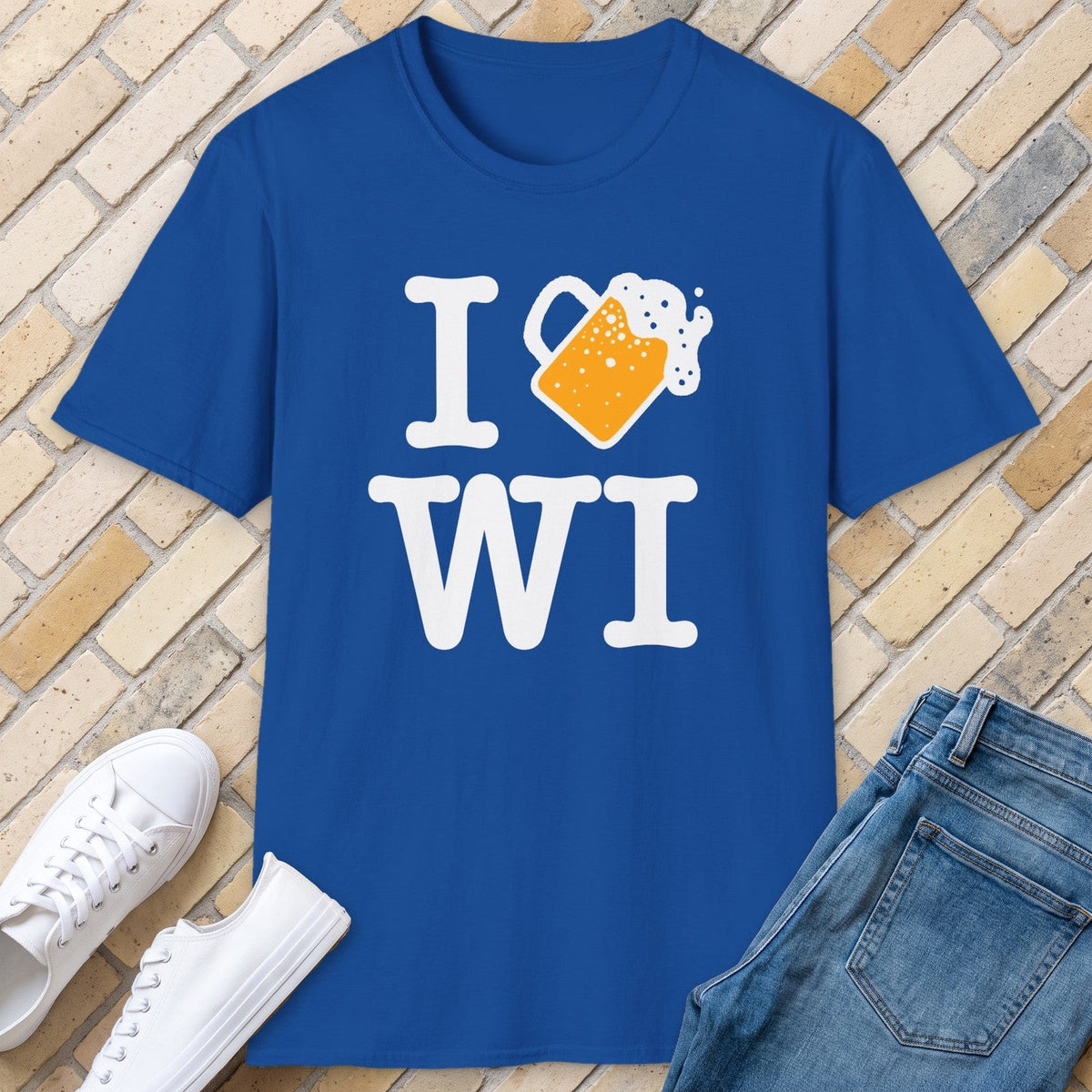 I Beer WI tee - Royal - front