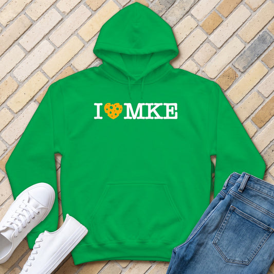 I Heart MKE Hoodie - Irish Green - front