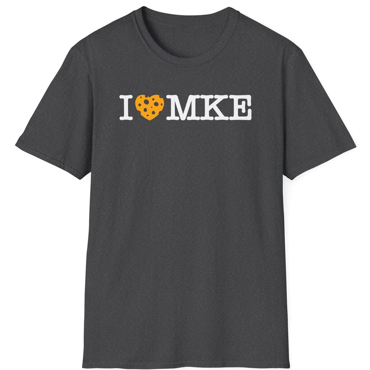 I Heart MKE tee - Dark Heather - front