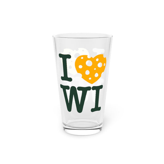 I Heart WI Pint Glass - 1