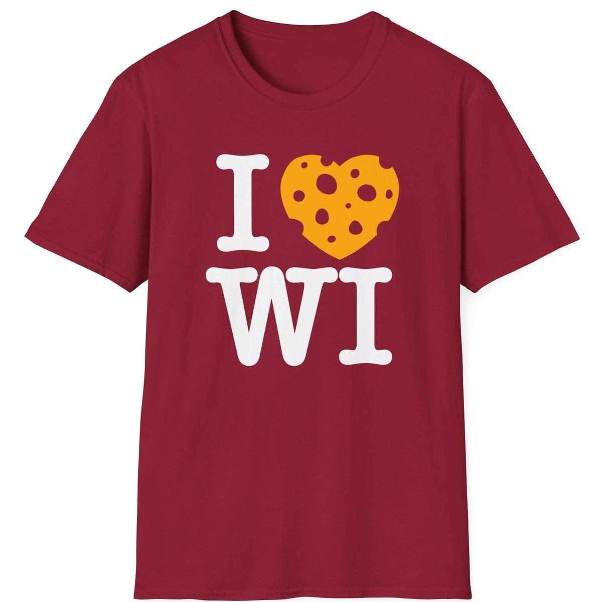 I Heart WI tee - Cardinal Red - front