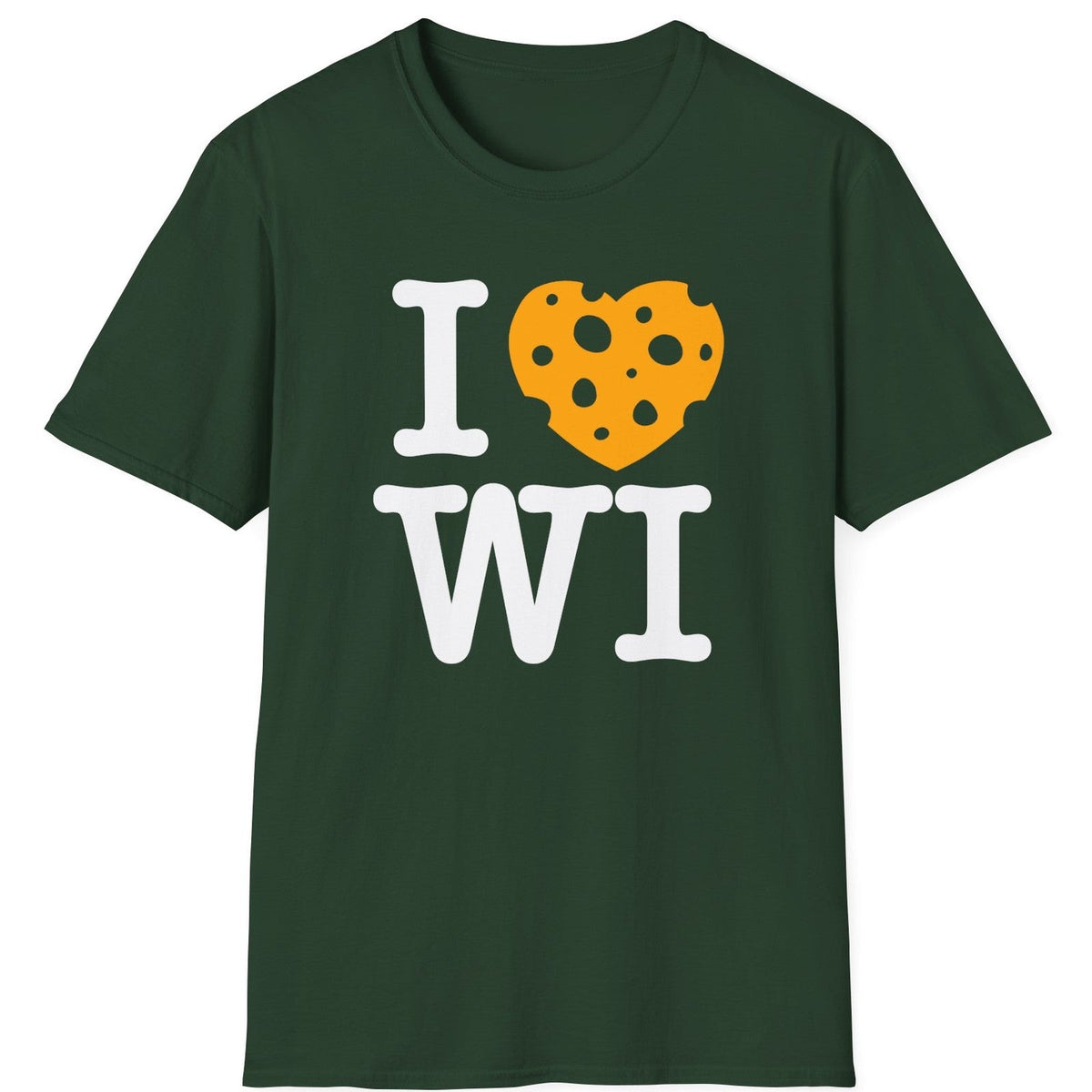 I Heart WI tee - Forest Green - front