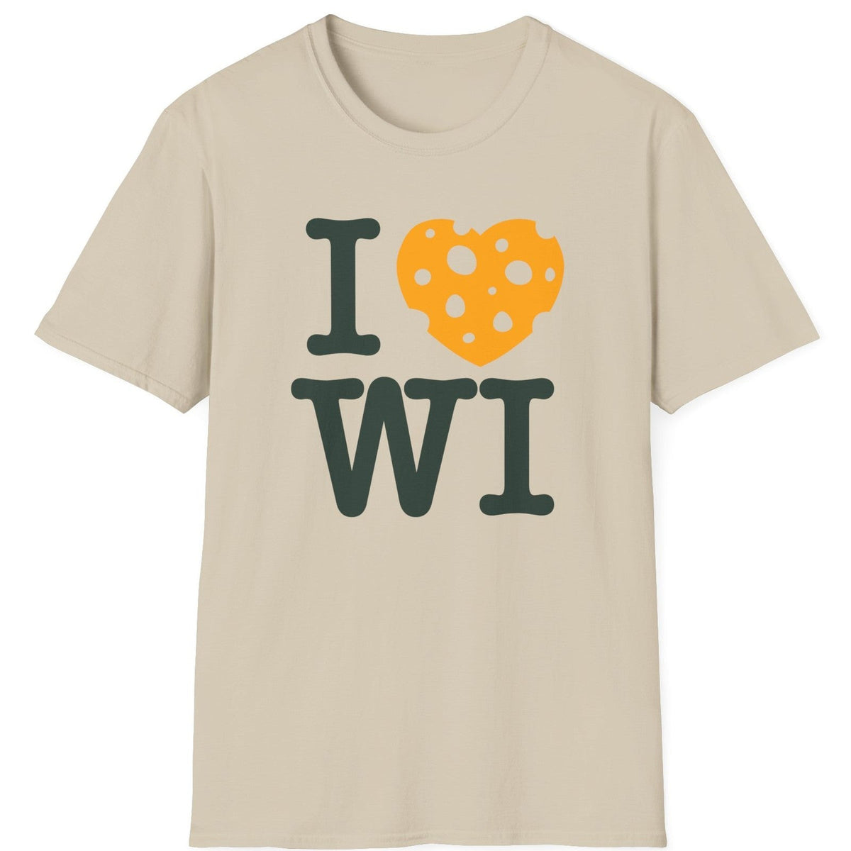 I Heart WI tee - Sand - front