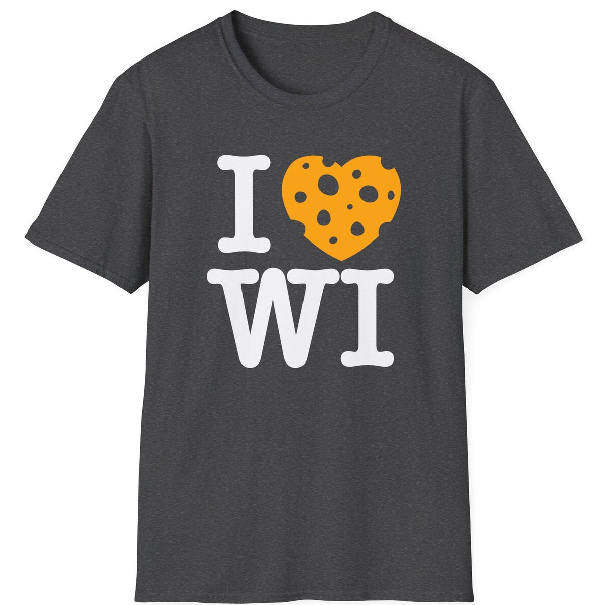 I Heart WI tee - Dark Heather - front