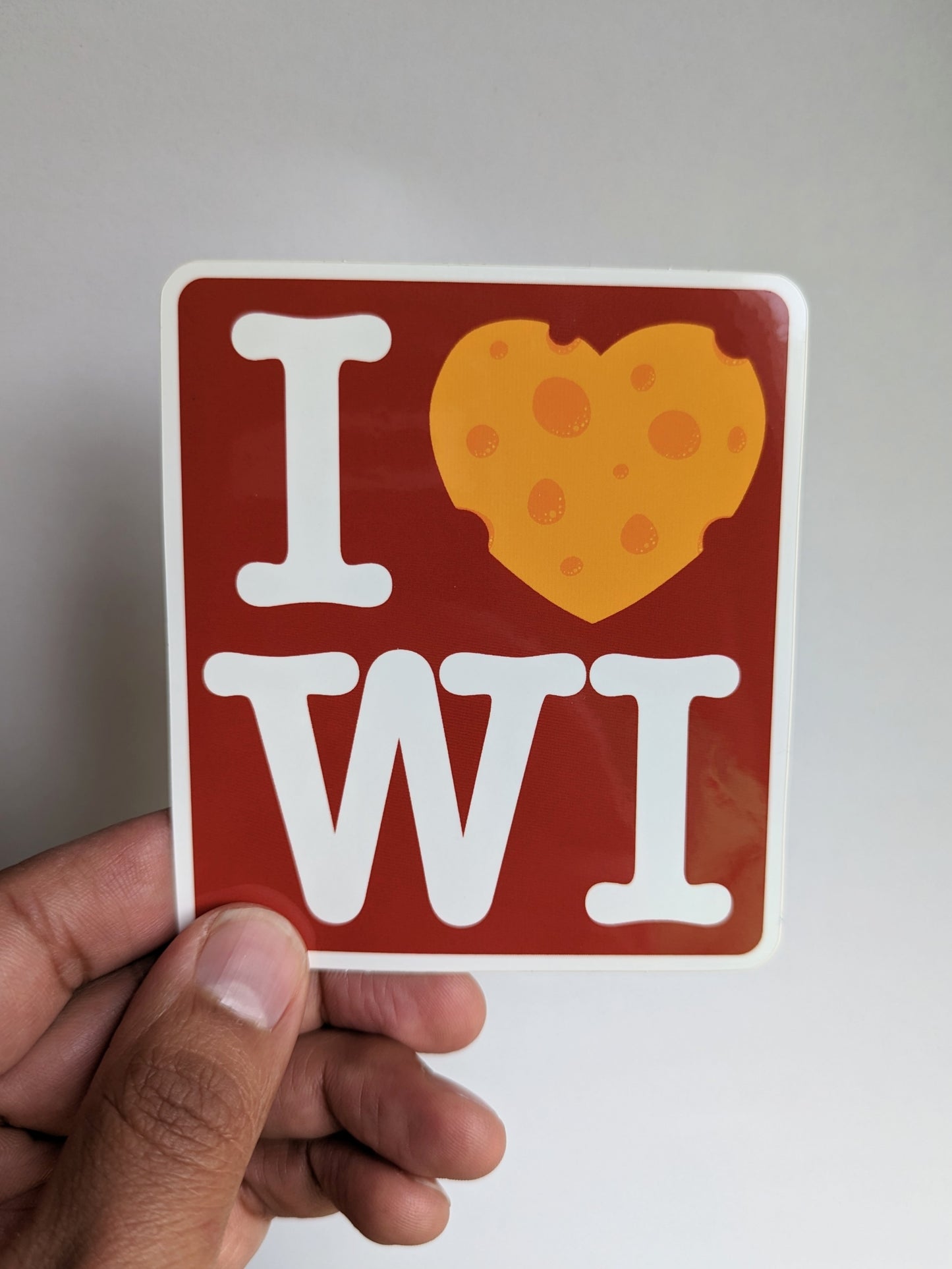 I Love Wisconsin (Cheese) Sticker for Wisconsin Travel