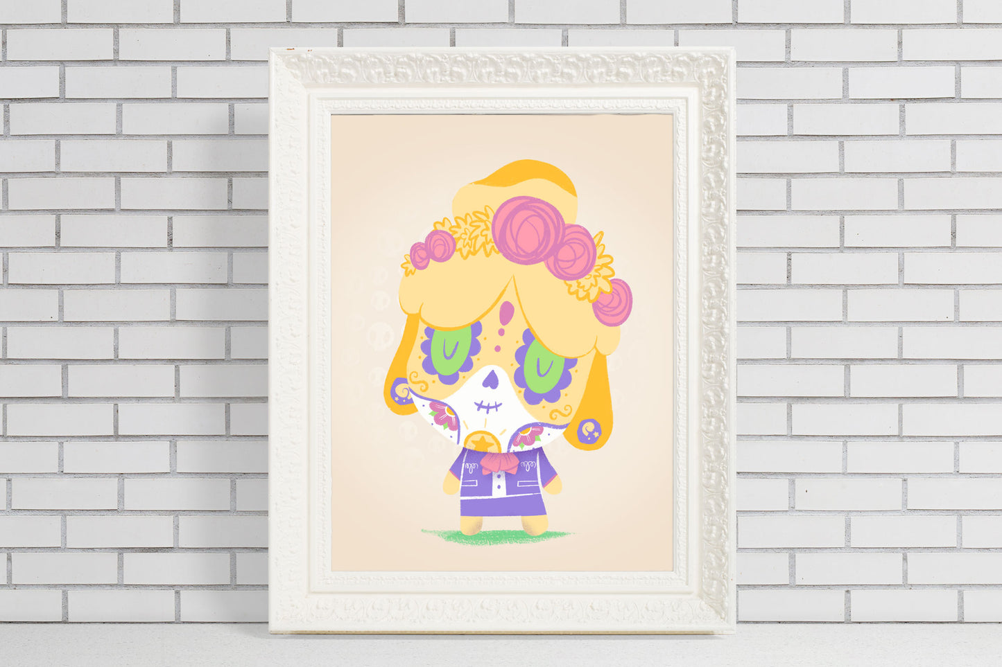 Pekingese Muerta | Sugar Skull Day of the Dead Mashup Art Print