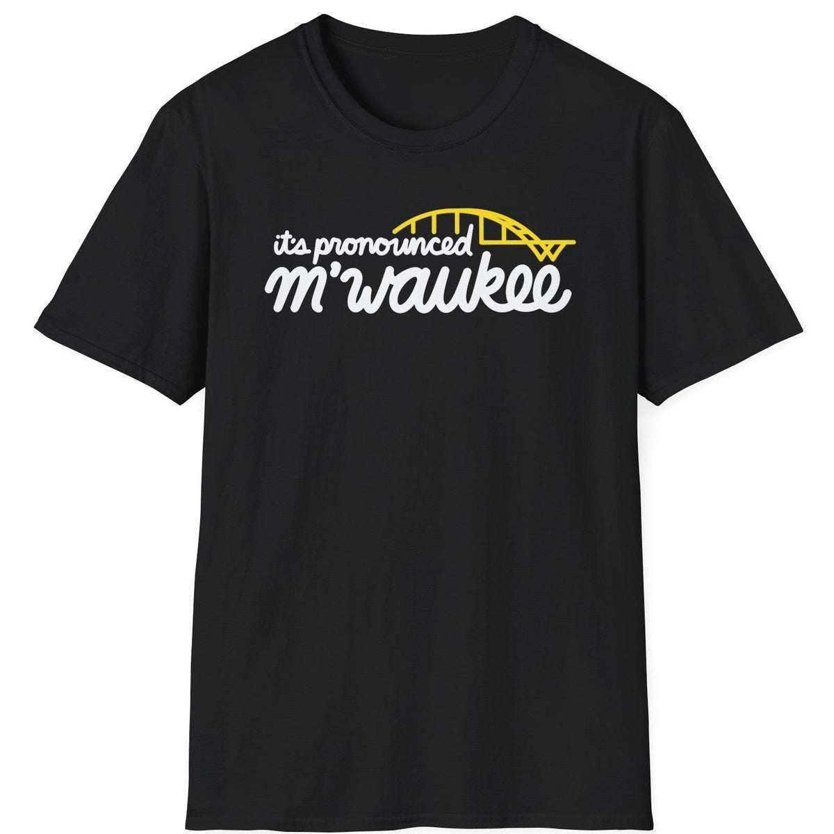 It's Pronounced M'Waukee tee - Black - front