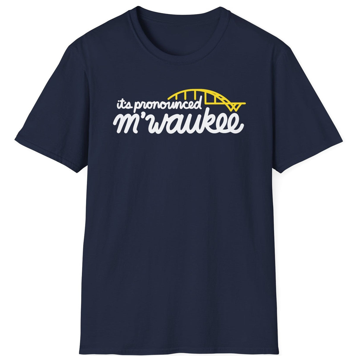 It's Pronounced M'Waukee tee - Navy - front