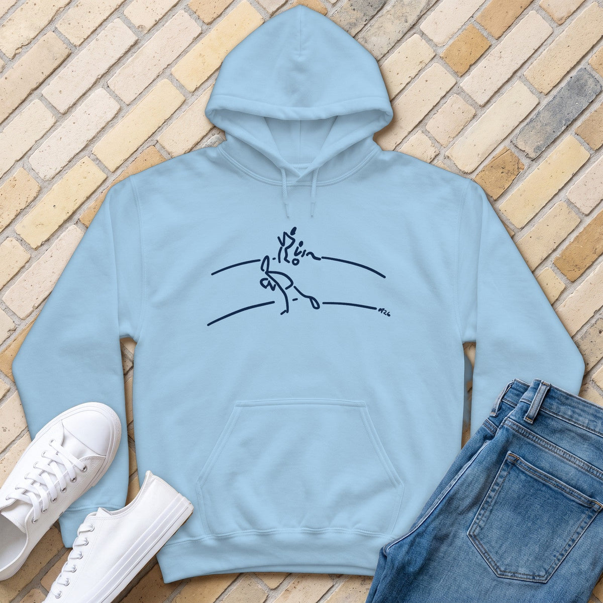 Long Time Coming Hoodie - Light Blue - front